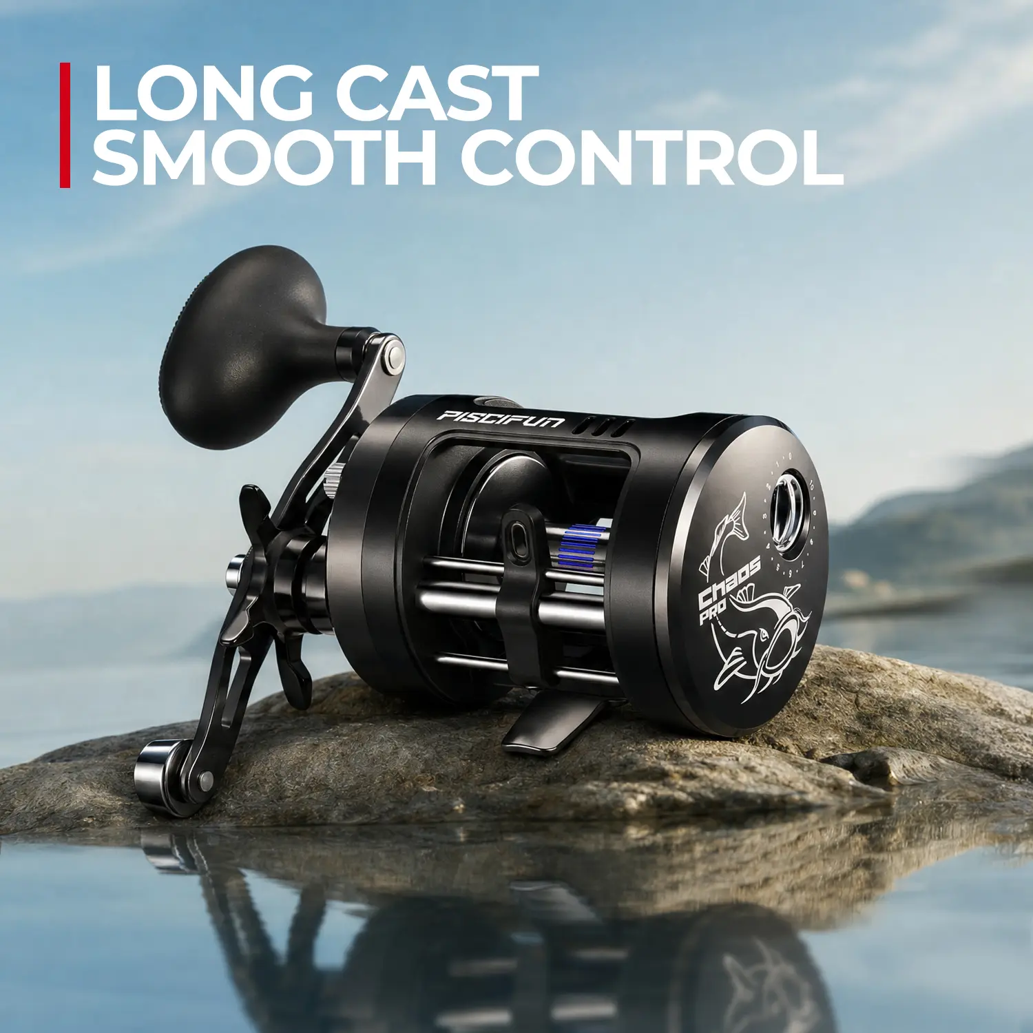 Piscifun Chaos Pro Baitcasting Reel, Long Cast Reel with Magnetic Brake, 25lb Max Drag for Catfish & Heavy-Duty Fishing Piscifun Chaos Pro Baitcasting Reel, Long Cast Reel with Magnetic Brake, 25lb Max Drag for Catfish & Heavy-Duty Fishing