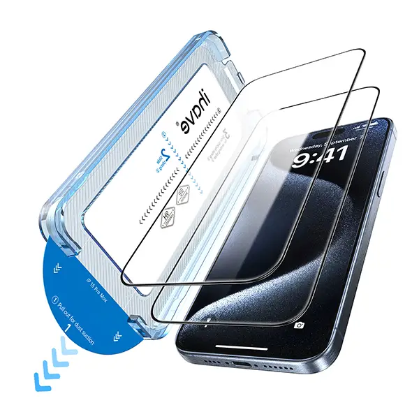 Screen Protector for iPhone 16/15/14/13/12 Series, Ultra HD Shatterproof Tempered Glass, Easy Installation, Case-Friendly, Fingerprint Reduction, Shoc