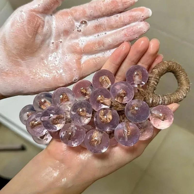 Grape Cluster Handmade Soap 180g, Natural Plant Essential Oils, Gentle Cleansing Moisturizing, Fun Shape, Bath Shower Hanging Decor Gift #TOP PICKS