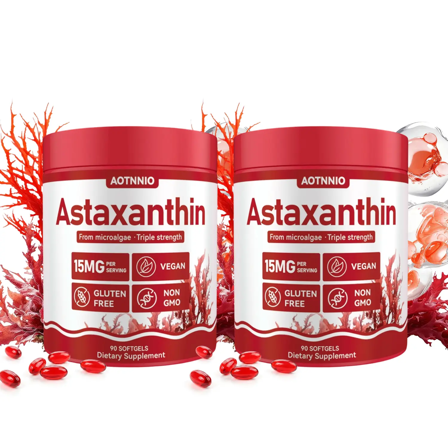 Premium Astaxanthin 15mg | Fresh Microalgae Source Supplement | Supports Eye, Skin & Antioxidant Health | Dietary Supplement for Men & Women | DealsForYouDays