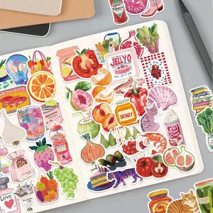 Vintage Oil Painting Series Sticker, 50pcs/set Retro Grocery Sticker, Decorative Decal Sticker for Scrapbook, Journal, Notebook, Water Bottle, Car