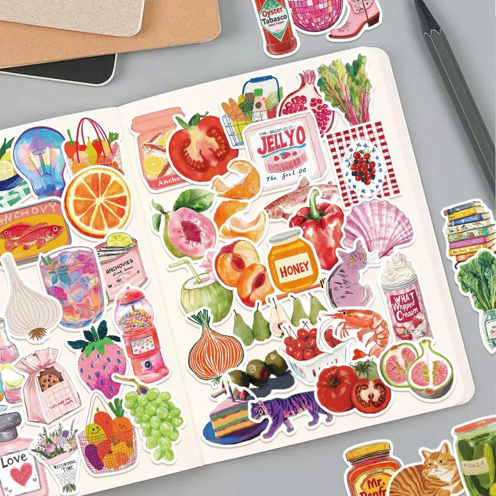 Vintage Oil Painting Series Sticker, 50pcs/set Retro Grocery Art Stickers, Funny Decorative Diary Sticker For Cars, Scrapbook, Journal, Notebook, Wate