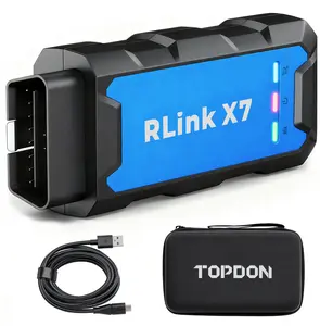 TOPDON J2534 VCI Tool, High-Speed EnhancedJ2534 VCI, J2534 Pass-Thru OEM Functions and Diagnostic Tool, Supports J2534/D-PDU/CAN-FD/DoIP, 8 Vehicle Brands Supported, RLink X7（Note: OEM Software is NOT included.）