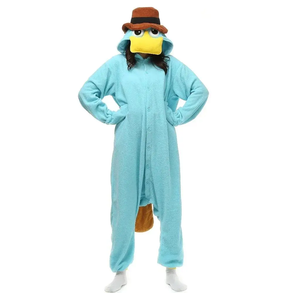 Animal Adult Kigurumi Platypus Duckbill Onesie Cartoon Family Party Pajamas Cosplay Costumes Sleepwear