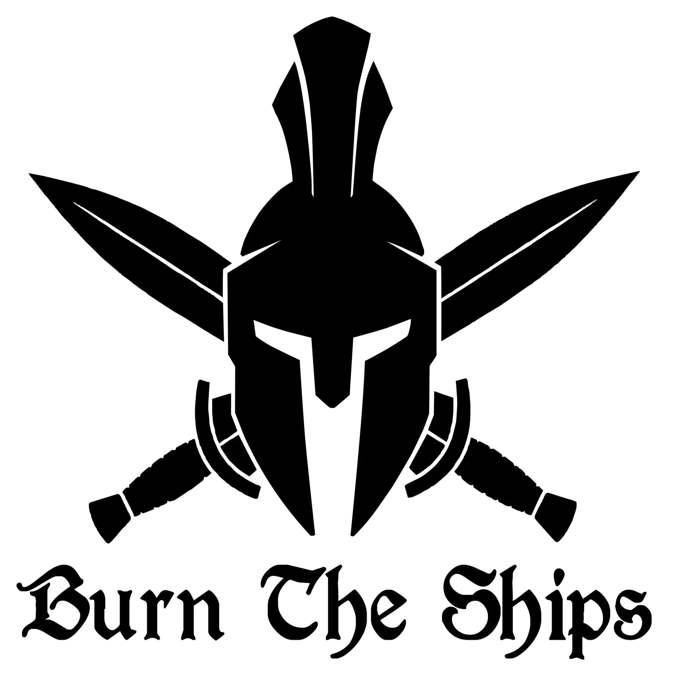 Burn The Ships Decal, H 5 By L 5.5 Inches, Spartan Helmet Sticker, Gladius Symbol, Give It Your All, Motivational Wall Art Quotes, Workout Motivation, No Regrets, Burn The Boats, Victory Or Death Laptop Decal, Commit, Stay On Course, Pursue Your Dreams,