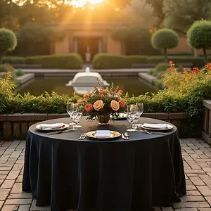 Round Tablecloth 60 Inch, Washable Fabric, Perfect for Buffet Tables, Holidays Parties, Weddings & More