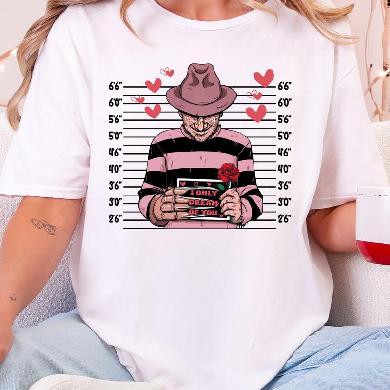 Valentine Horror Movie Characters Premade Gangsheet 6 Transfers Ready to Press DTF Hot Peel All Seasons Faux Rhinestone