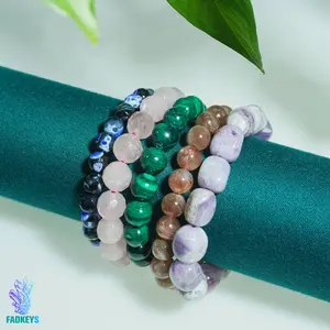 5.Crystal bracelet combination, the combination contains 5 bracelets, different colors, and the diameter is about 9mm and 11mm