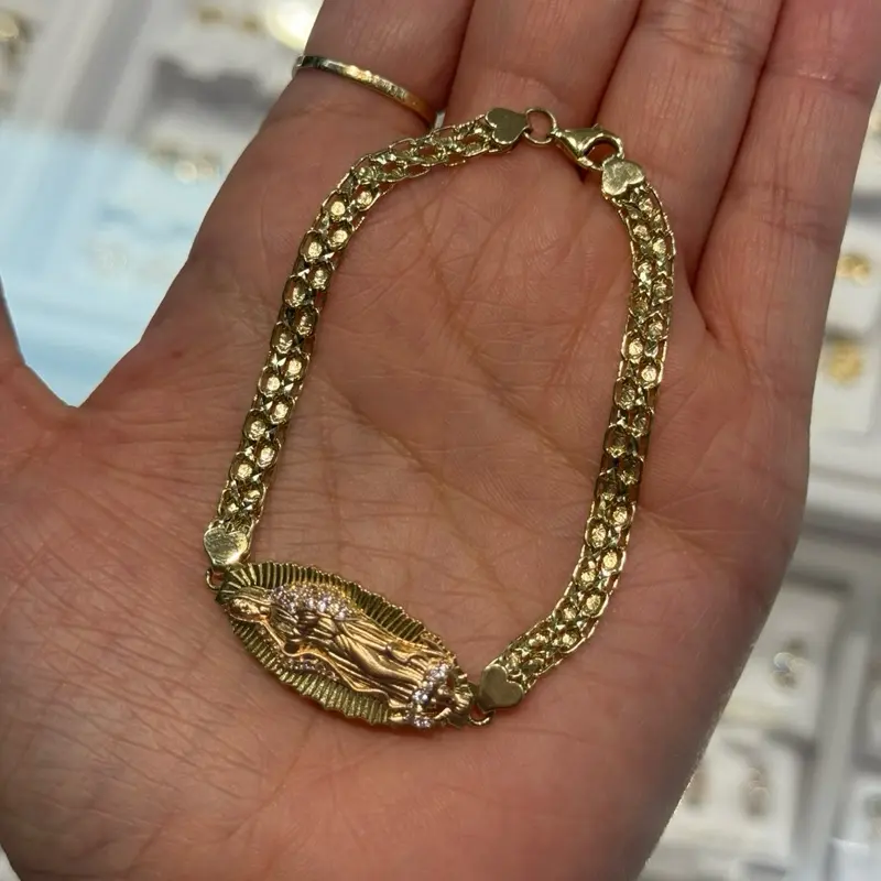 10k Gold Virgin Guadalupe Bracelet