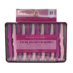 TW169 Beauty Couture Facial Razors for Women (12-Piece Set) – Professional Dermaplaning Tool & Eyebrow Shaver