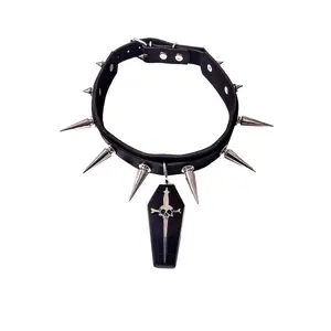 Spiked Choker with Coffin Dagger Pendant