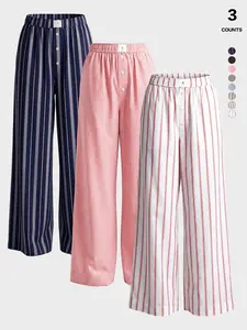Women's Palazzo Pants, Summer Casual Lightweight Flowy High Waist Elastic Wide Leg Capri Pants, 2026 Loose Lounge Cropped Beach Trousers