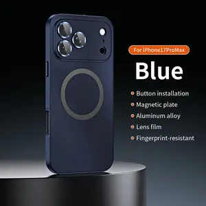 Metal Magsafe safety magnetic shell buckle design alloy aluminum frame shockproof phone case suitable for iPhone 17, 16, 15, 14, 13, 12 Pro Max plus ultra-thin phone case full coverage lens protection compatible with wireless charging protective case mili