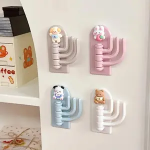Cute Hook Set, No-Drill Adhesive Hooks for Kitchen Bathroom Dormitory Decor, Blue Colors, Multifunctional Wall Door Key Holder