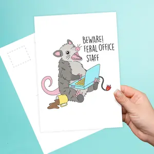 Beware! Feral Office Staff Postcard