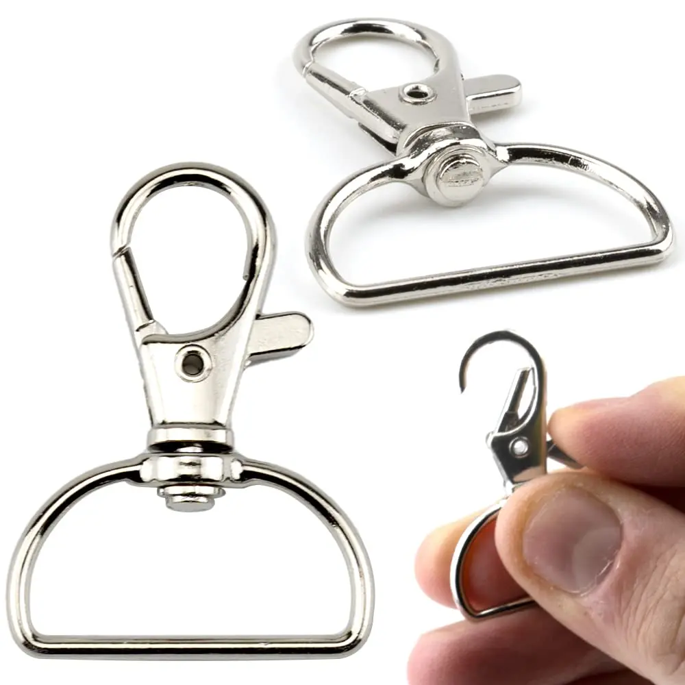 60 Pack Key Chain Clip Hook Swivel Clasp With D Ring Lanyard Snap Hooks 360 Degree Flexible Lobster Claw Clasps Fastener For Keychain Bag Purse (inner Width 1 Inch)