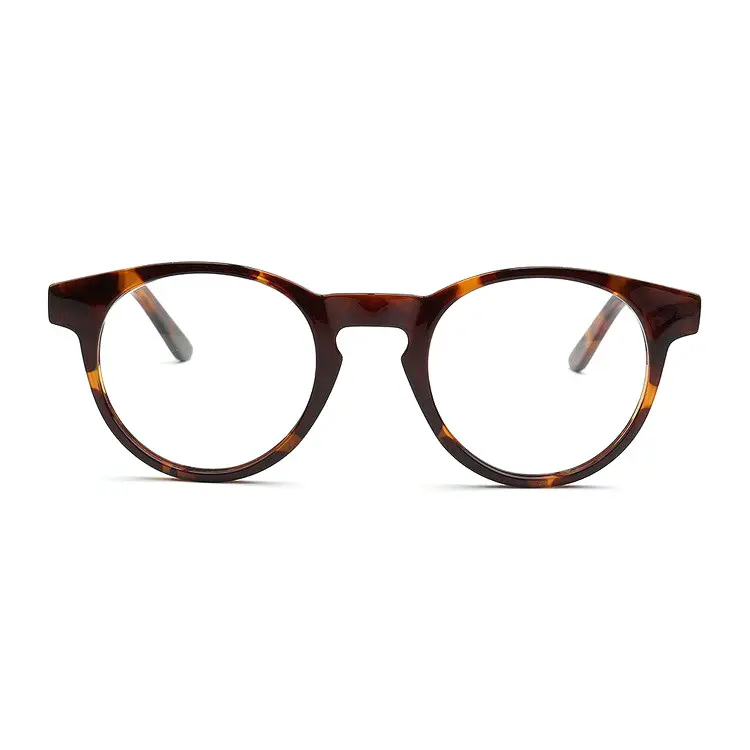 Round Acetate Eyeglass Frames for Adults, Unisex Full Rim Plate Rack Design for Prescription or Blue Light Blocking Lens, Acrylic