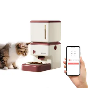 3.5L Automatic Pet Autofeed Feeder for Cats - WiFi APP Control, Visible Ceramic Bowl, 1-5 Meals Timed Dispenser, Dual Power Supply (Pet Supplies, Dog & Cat Feeding Accessories), Autofeed Automatic Feeders