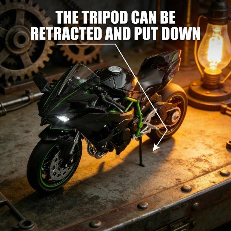 1:12 Scale Diecast Motorcycle Model - Zinc Alloy Collectible Toy! Features Suspension, Free - Roller, Push - Back & Non - Rechargeable Button Battery. Black, Sleek Modern Design for Diecast Enthusiasts!