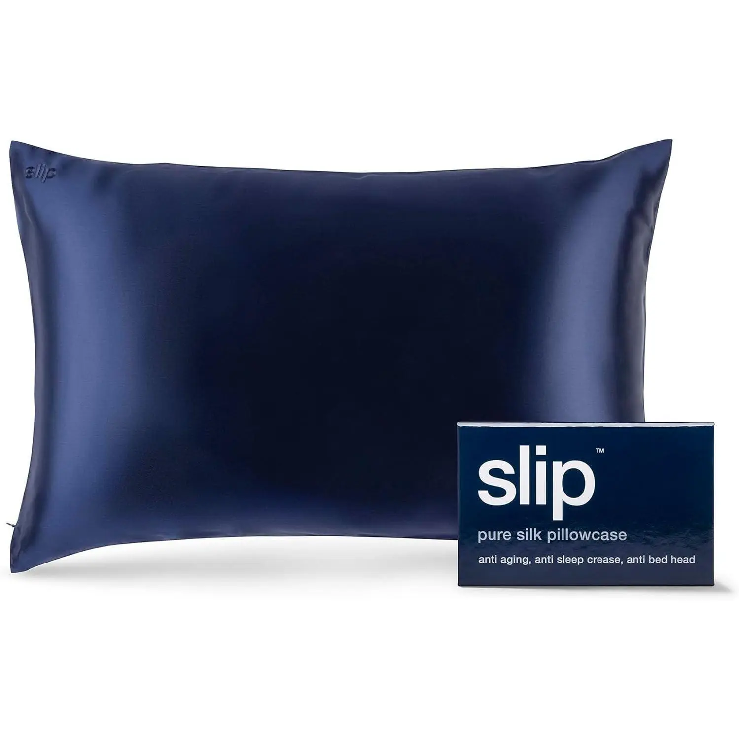 Slip Queen Mulberry Silk Pillow Case - 100% Pure Silk - Navy 853218006162