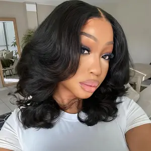 West Kiss Middle Part Glueless Lace Front Short Bob Wig Body Wave 7x5 Closure Bob Wig Pre Bleached Pre Plucked With Baby Hair Summervibes
