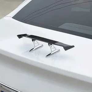 Mini Car Spoiler, Universal Trunk Tail Wing with Carbon Fiber Look, No-Drill Adhesive Exterior Decoration