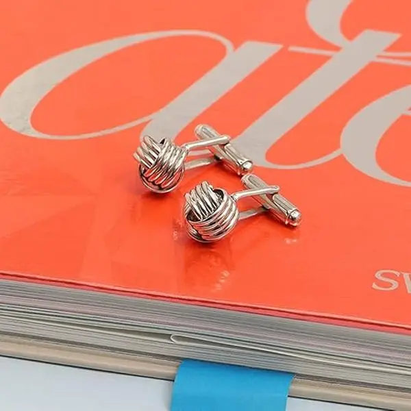 LeCalla 925 Sterling Silver Love Knot Cufflinks for Men - Elegant Jewellery, Shirt Accessory for Business, Wedding, Formal Gift for Fathers