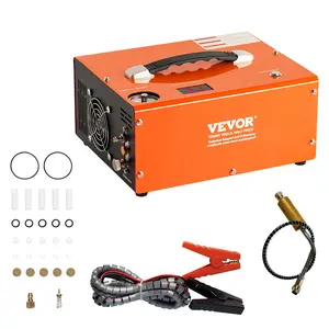 VEVOR PCP Air Compressor, 4500PSI Portable PCP Airgun Compressor with Built-in Converter, Auto-Stop DC12V/AC120V Oil Water-Free Paintball Tank Compressor Pump for Air Rifle, Scuba Diving Bottle