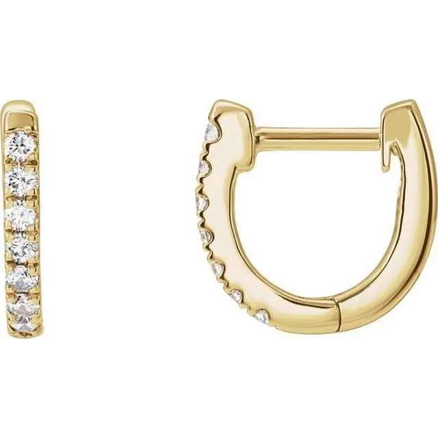 10mm Diamond Huggie Hoop Earrings