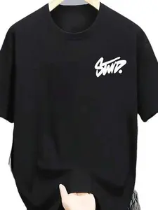 Swd Graffiti Letter Short Sleeve T-Shirt, Heavy Cotton Oversize Loose Fit, American High Street Style, Summer Unisex Top