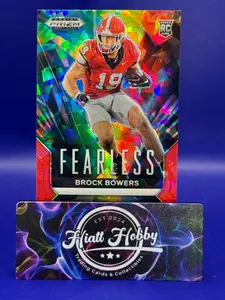 2024 Panini Prizm Draft Picks - Fearless Red Ice Prizm #F-BB Brock Bowers (RC)
