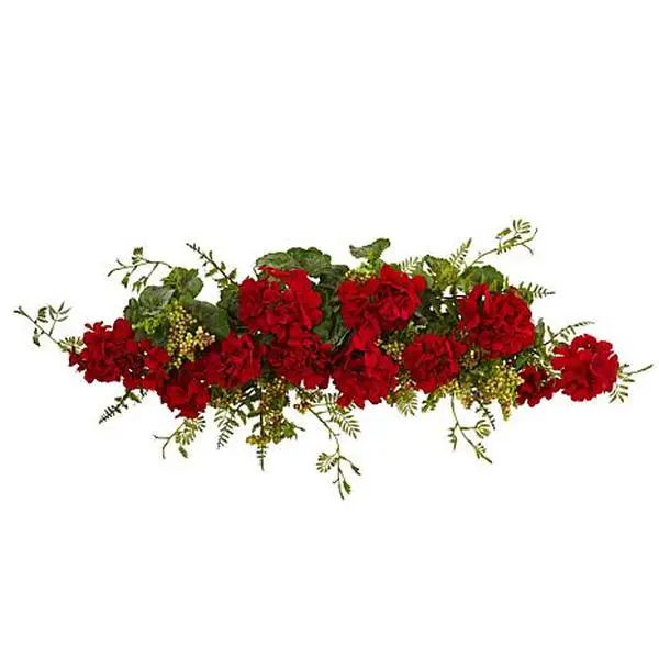 Nearly Natural 32" Geranium and Berry Swag