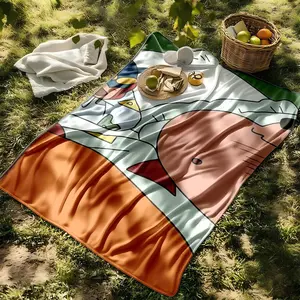 1 piece A warm nap time between Crayon Shin-chan and Kazama themed flannel blanket - Modern-style all-season flannel blanket, suitable for sofas and beds, super soft and comfortable, digitally printed pattern, 100% polyester material, machine