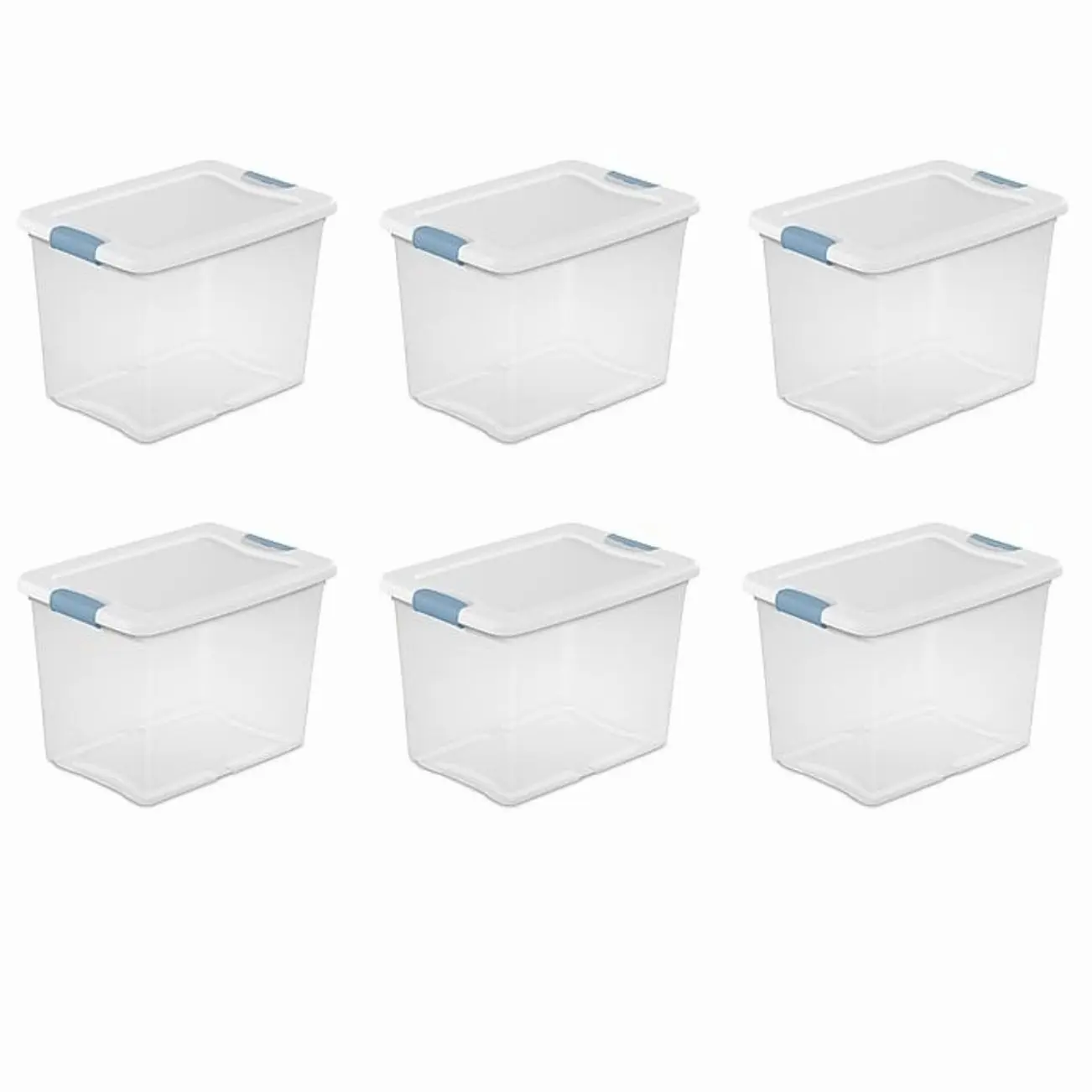 Sterilite 25 Quart Latching Storage Bin with Lid, Plastic, White, 6/Carton (14958006)
