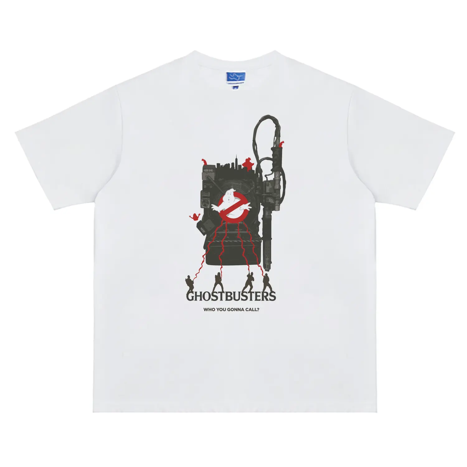Ghostbusters "Who You Gonna Call?" Vintage Oversized Tee Graphic T-shirt 100% Cotton Original Design Men's Top for Fans DTG Printing Menswear Tshirt Streetwear Tropical Crewneck Shortsleeve