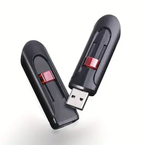 32GB/64GB/128GB Retractable USB Flash Drive| Sleek Black Portable Thumb Drive| Creative Cool Memory Stick| Ideal Business Gift for Colleagues, Clients & Corporate Events| Plug-and-Play External Storage for Data, Photos & Files| Universal Compatible