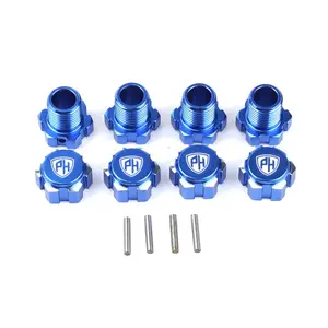Powerhobby Aluminum Wheel hubs Splined 17mm Blue FOR Traxxas Maxx Slash / Sledge / E-Rev
