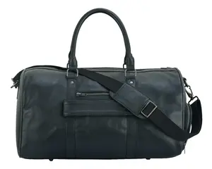 Genuine Black Cowhide Leather Duffel Bag Travel Duffel Bags for Men and Women Overnight Weekend Leather Bags Sports Gym Duffle Bag