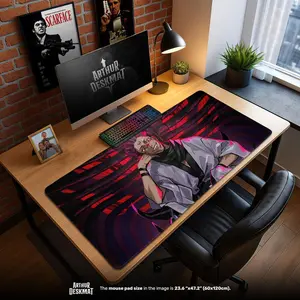 [Sale off up to 65%][Free Ship] Sukuna Anime Mouse Pad – Jujutsu Kaisen Desk Mat Gift, Dark Curse Gaming Accessory for Otaku Battlestation Setup