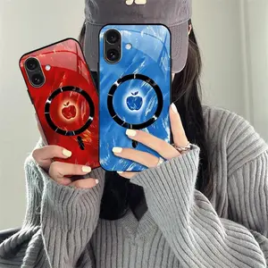 Luxury Artistic Brushstroke Series  MagSafe  Case with Radiant Fruit Centerr for [iPhone 16 Plus] 952