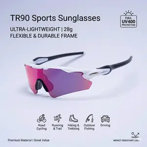 Unisex Windproof Sports Sunglasses, Outdoor Cycling Glasses & Anti Glare Shades, UV400 Eye Protection Flexible Eyewear, Comfort Non-slip Unbreakable Accessories for Men Women for Driving, Hiking, Running, Fishing, Golf, EBike, Mountain Biking & Outdoor