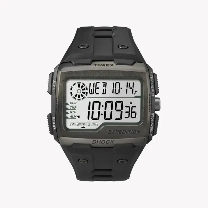Timex Expedition Grid Shock Tw4b02500 - Rugged Men's Digital Watch With Indiglo Night-Light