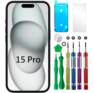 LCD Screen Replacement for iPhone 15 Pro 6.1 inch (Model A2848, A3101, A3104, A3102) 3D Touch Screen Display Digitizer Repair Kit Assembly