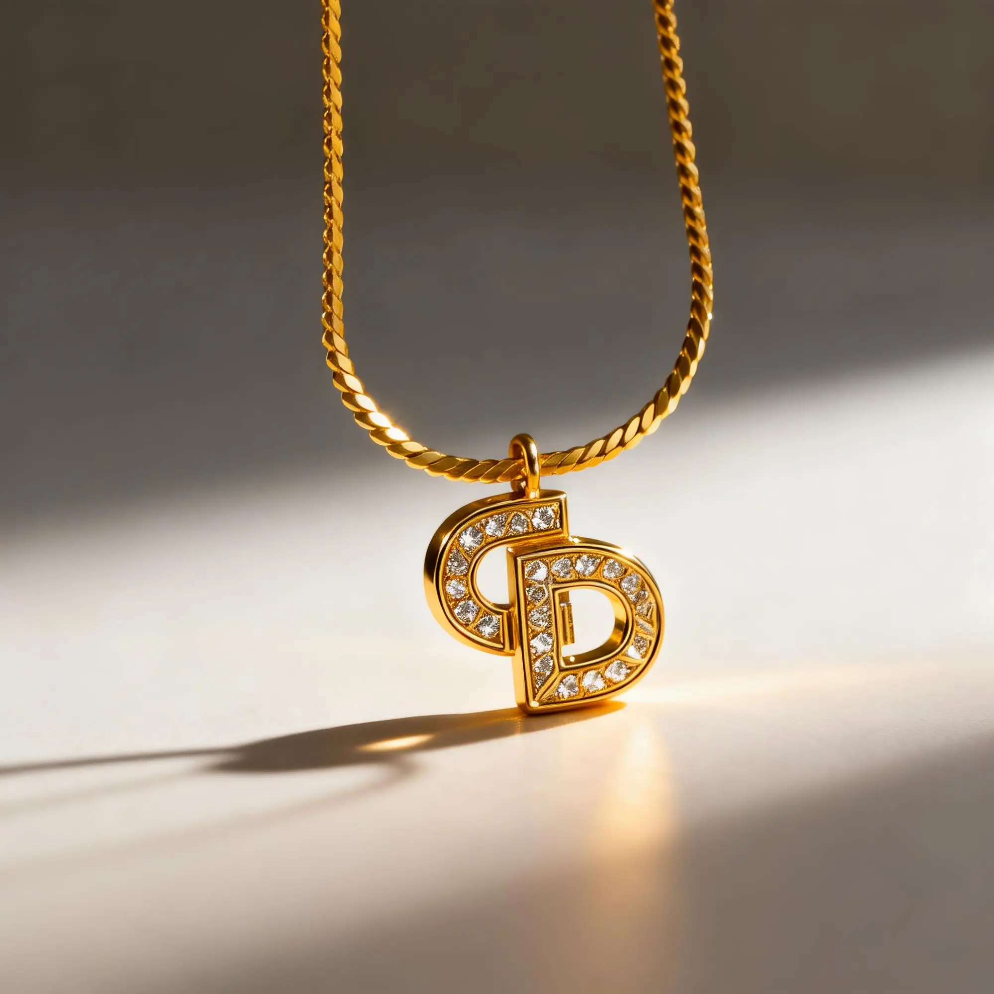 Pre-owned Dior Timeless Classic Fully Paved Crystal CD Logo Pendant Necklace Style D12, Luxury Sparkling Women's Fashion Jewelry