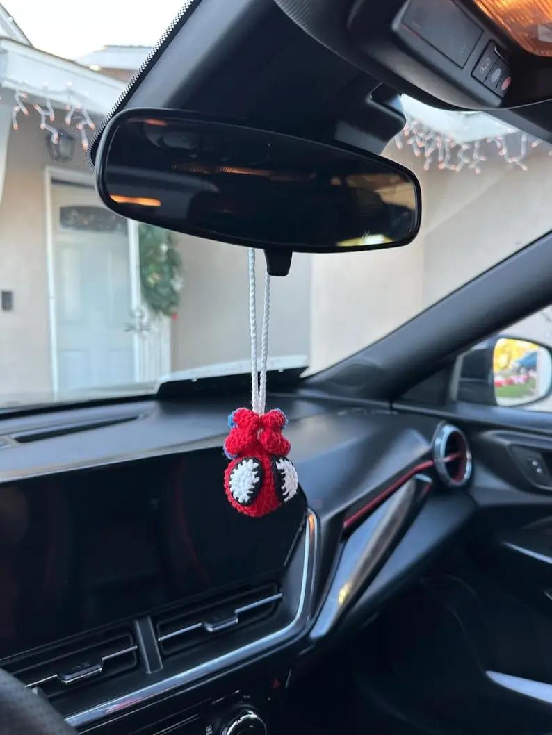 Crochet Sp1der Man !!! Car Hanging, Cute Hero Hanging From Mirror, Spider Decoration, Spider Amigurumi, Plush Spider Car Charm, Gifts For Him Her