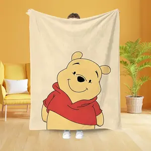 DISNEY CLASSIC Winnie the Pooh Blanket, Lightweight and Warm for Every Season, Perfect for Use in The Living Room, Bedroom, Guest Room, School, Office, and While Traveling