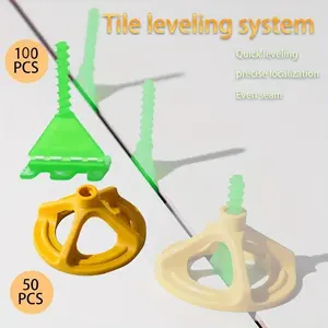 Tile Leveling System, 1/1.5/2/2.5/3mm Tile Leveling Base Spacers & Reusable Tile Leveling Caps, Tile Leveler Tool Set for Ceramic Tile and Stone Installation, Home Repair Tools