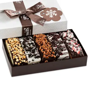 Christmas Holiday Thanksgiving 5 Chocolate Biscotti Gift Box, Gourmet Cookie Baskets, Prime Food Delivery for Dad, Grandpa, Husband, Son