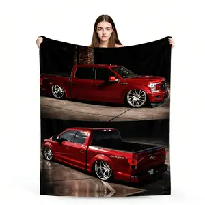 BARLEY ONE Car Fleece Blanket, Personalized Car Photo Flannel Throw Blankets, Gifts for Truck Driver Car Lover, Husband, Son, Birthday, Perfect for Father's Day, Mother's Day, Valentine's Day, Unique Memory Gift