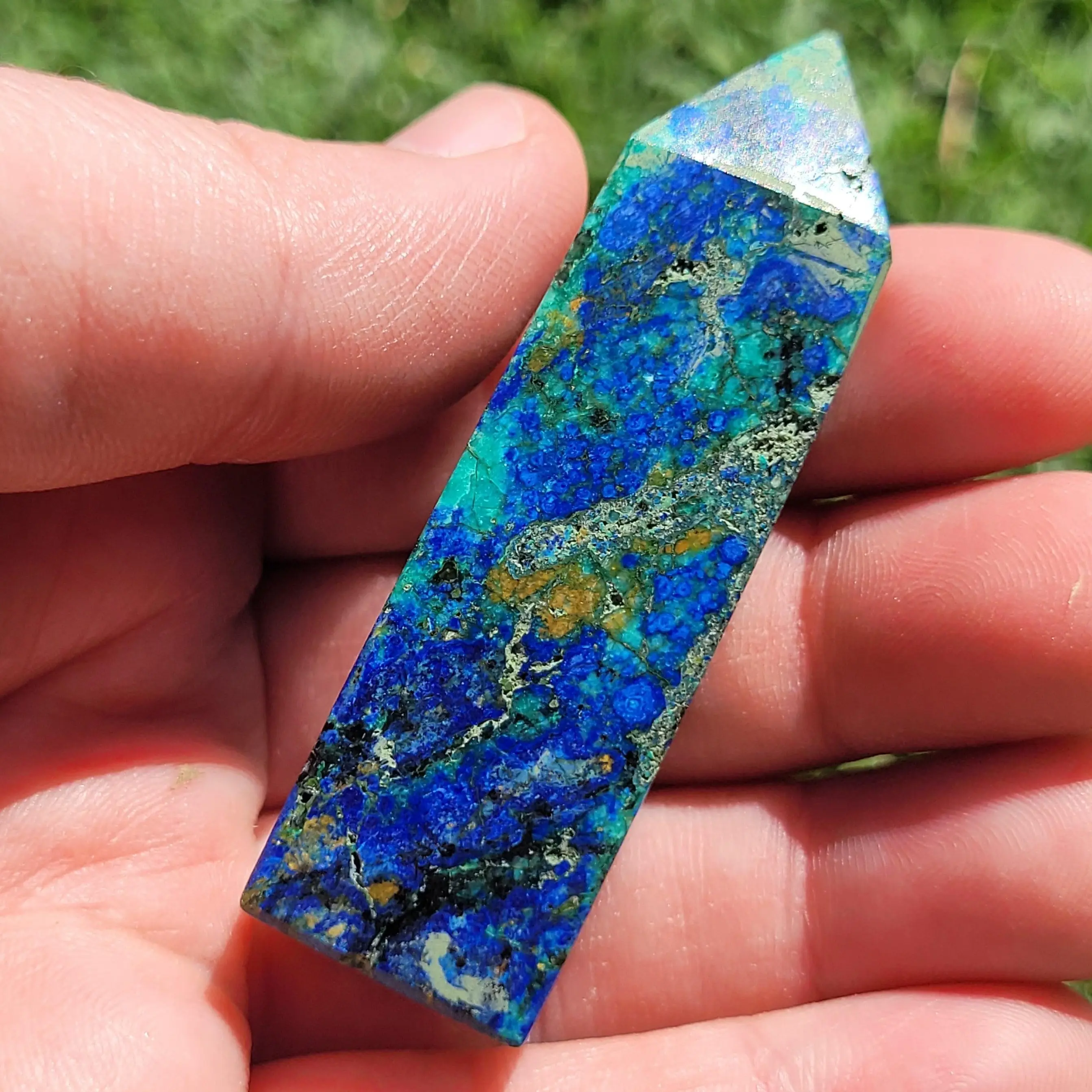 Azurite Tower - Mini - Natural Stone